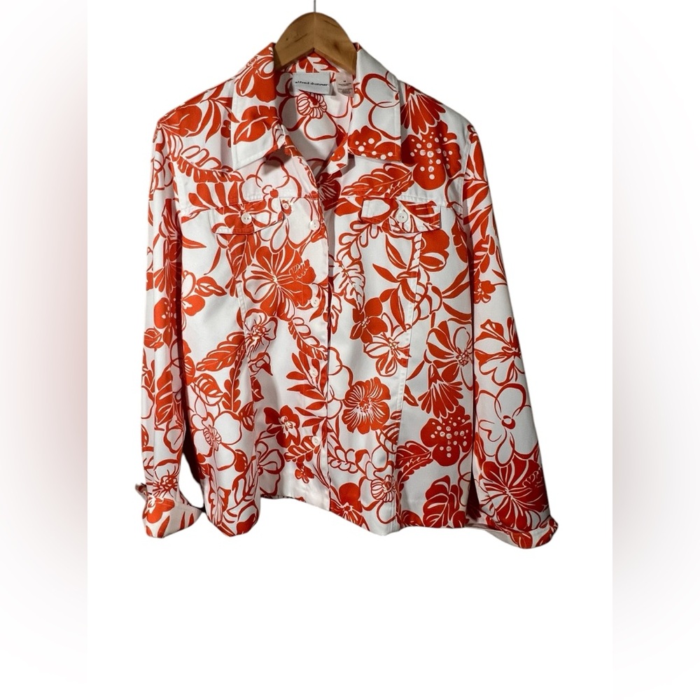 Alfred Dunmer Women’s Floral Blouse/jacket - button up - Size XL